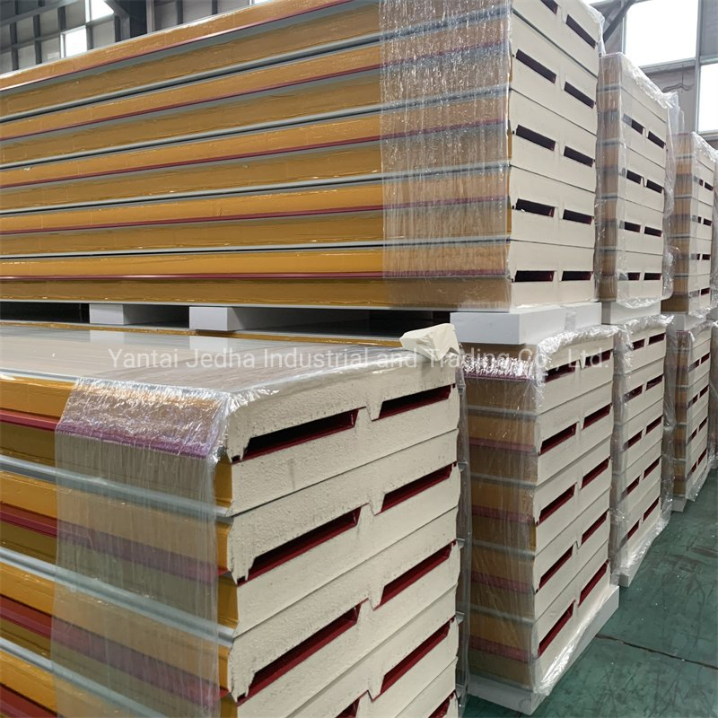 Cheap 50mm/75mm/100mm/150mm/200mm Thermal Insulated Freezer/Cool Room/Warehouse/ Workshop Wall Board EPS/PU/PIR/PUR/Puf/Polyurethane Roof Sandwich Panel Tiles