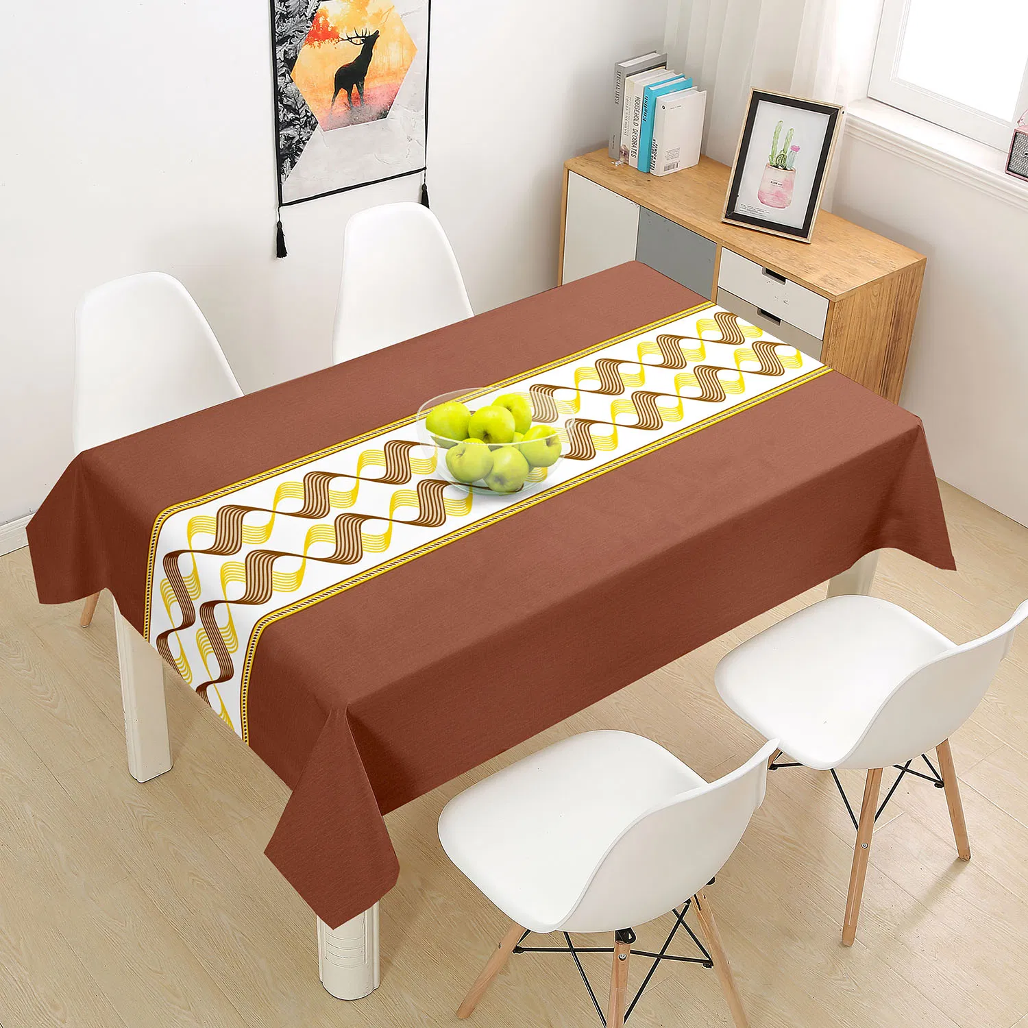 PVC Table Cloth with Printer Runner in The Middle