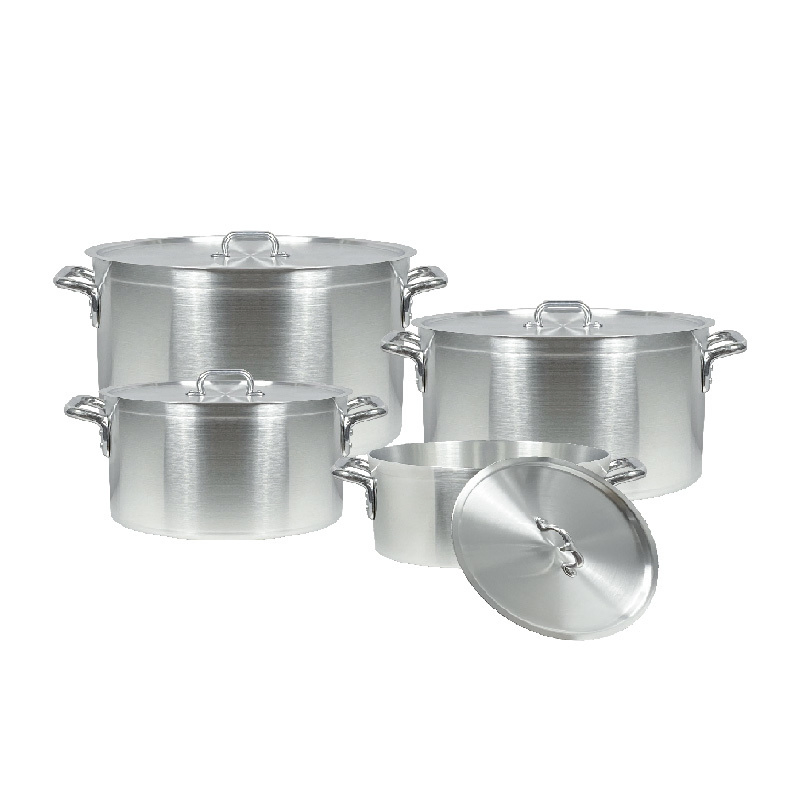 Yapamit 4 PCS Restaurant Stock Pot Saucepan Aluminum Stainless Steel Cookware Set