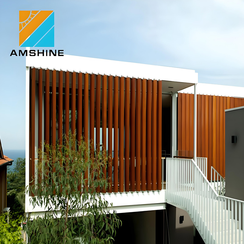High Quality Building Exterior Wall Facade Decoration Fixed Aluminum Construction Sunscreen Aerofoil Louver Manufacturer