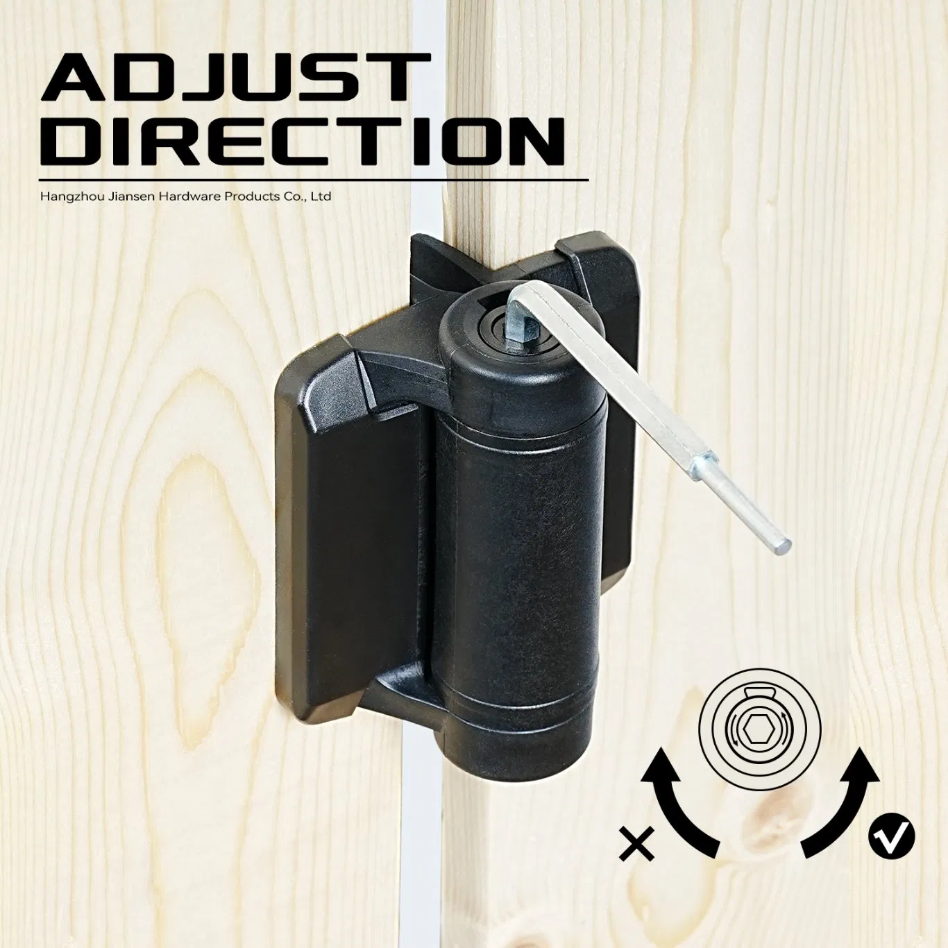 Adjustable Nylon Self Closing Safety Key Lockable Gate Latch and Gate Hinges