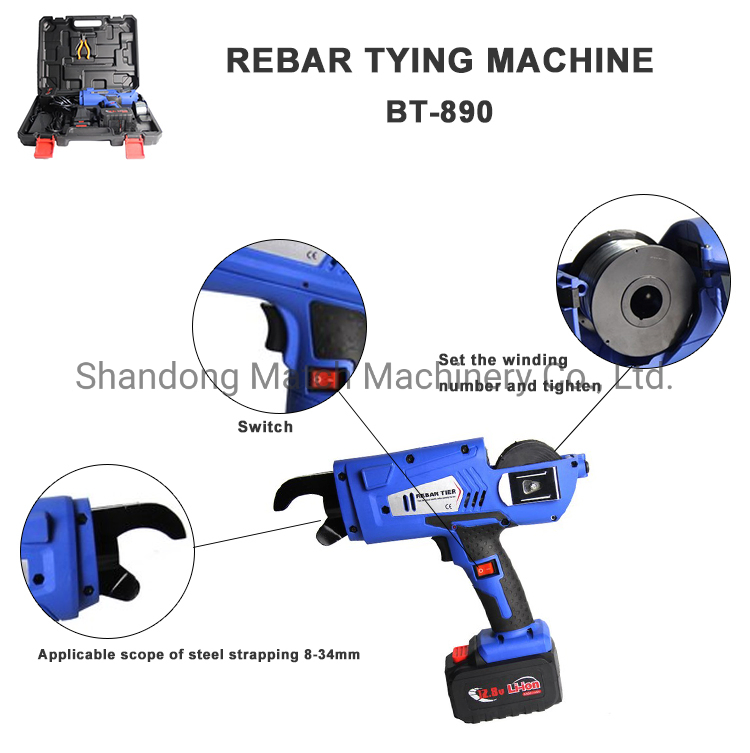 Battery Capacity 4400mAh Rebar Tier Tying Construction Tool Machine