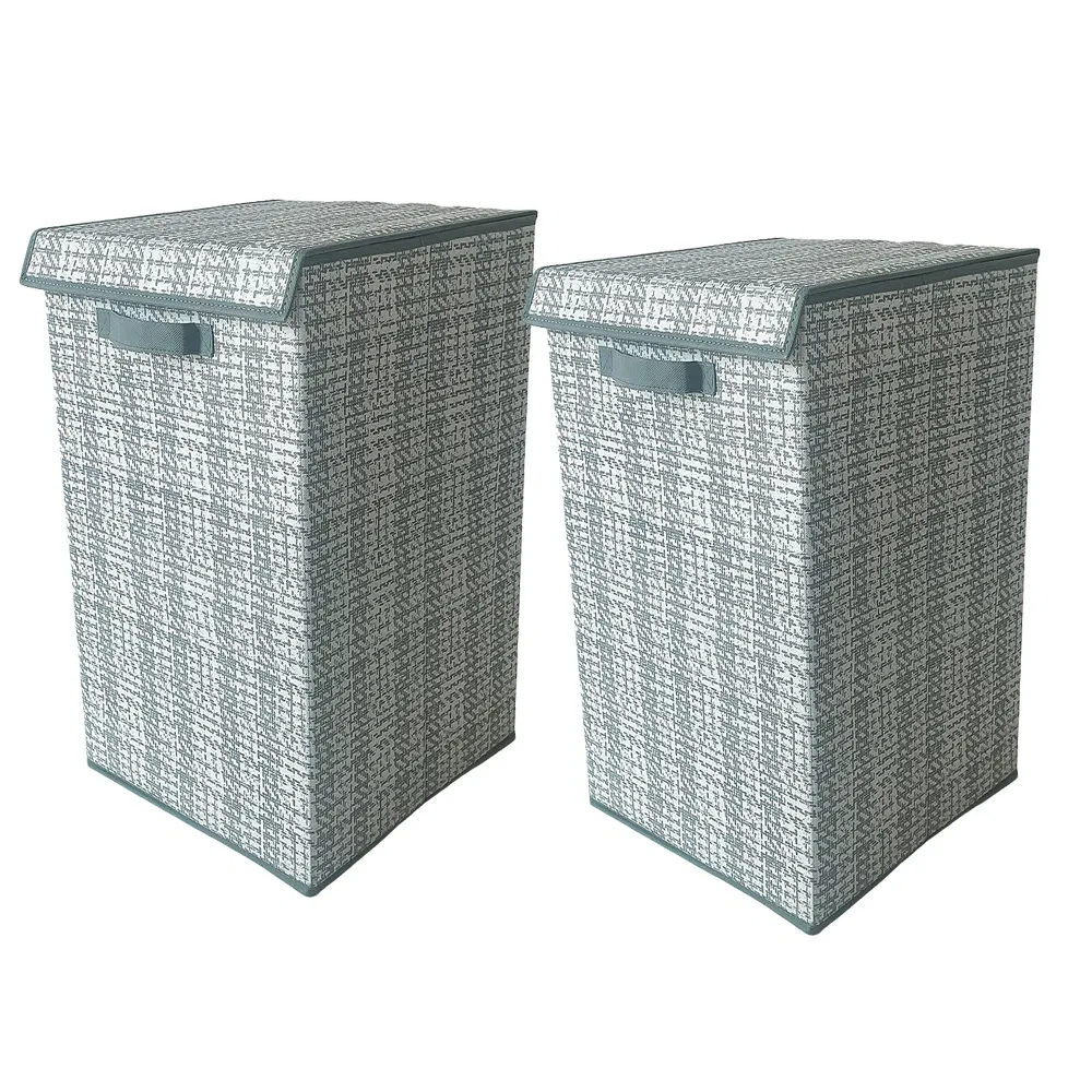 Dirty Clothes Washable with Cover Square Bathroom Large Laundry Basket