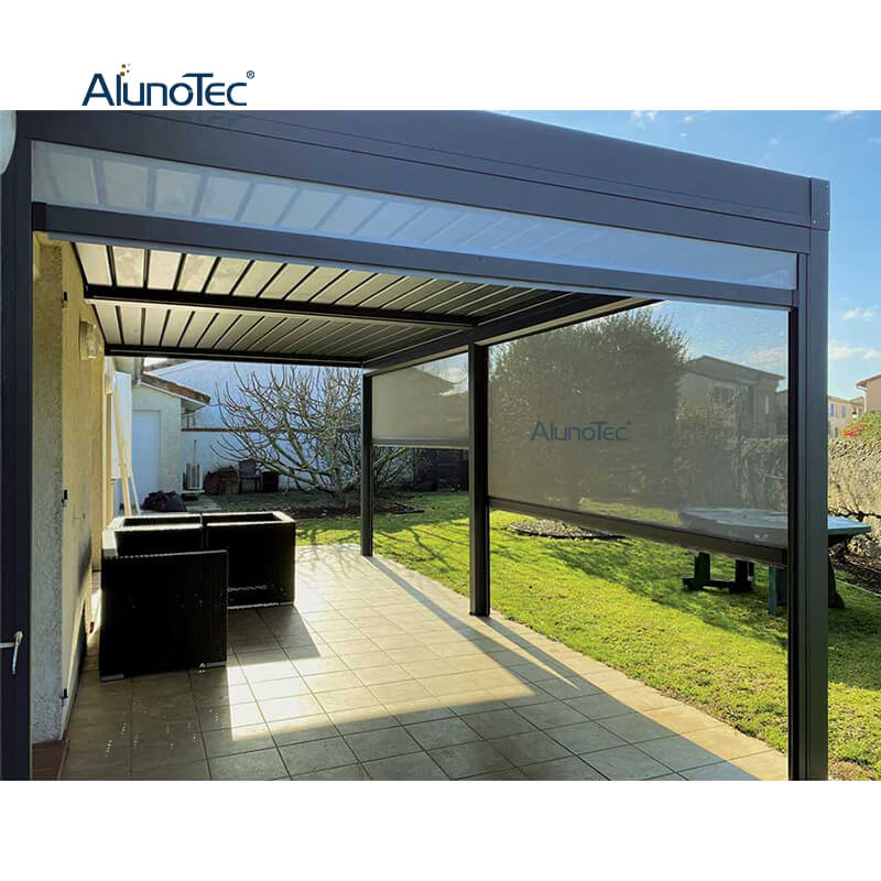 Manufactured Motorized Sun Shading Aluminum Profile Blinds Kits Roman Zip Screen