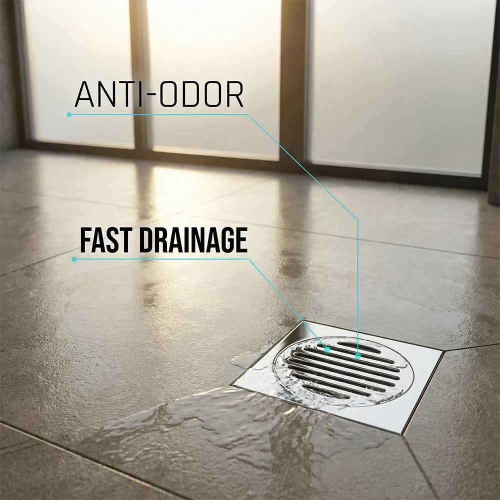 Латунный антизапаховый трап для ванной