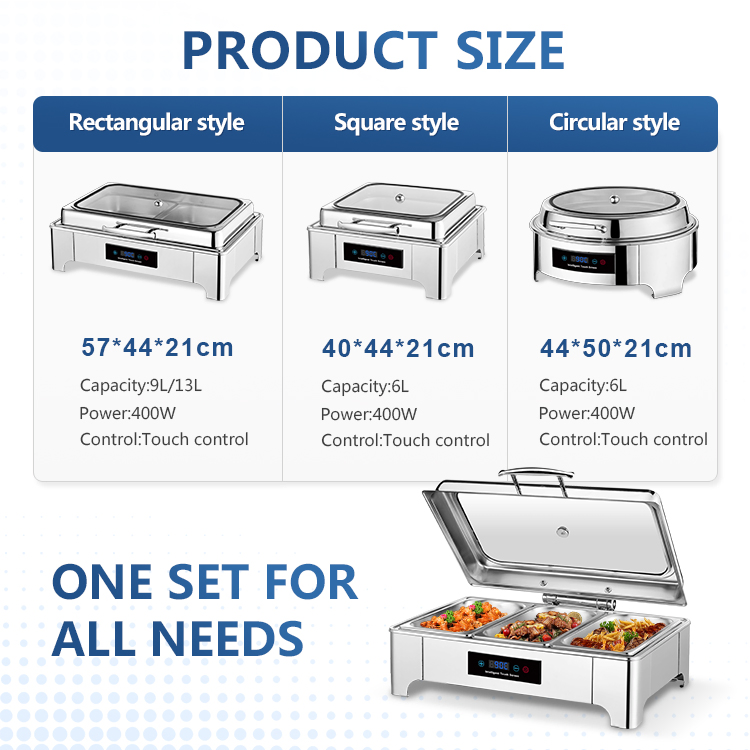 Rose Gold Square 6L Chafing Dish Wedding Catering Buffet Hot Pot Heating Food Buffet Display