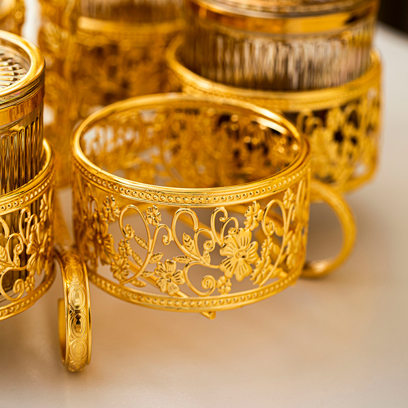 Featuring 6 Acrylic Airtight Containers and a Gold-Plated Iron Candy Bowl
