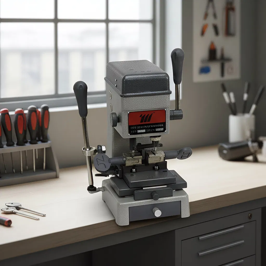 High-Quality Key Cutting Machine 110V/220V Key Duplicator Grey