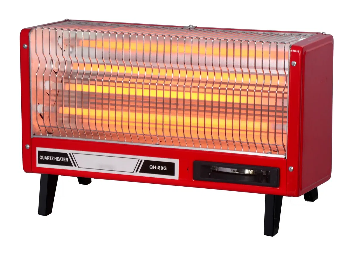 Retro Red Quartz Electric Heater - Portable Space Heater with Instant Heating for Home & Office