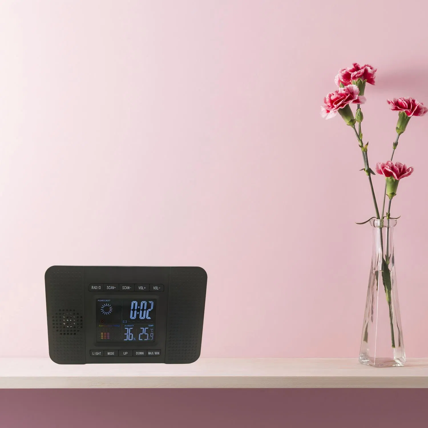 Настольный цифровой FM радио с будильником и погодой