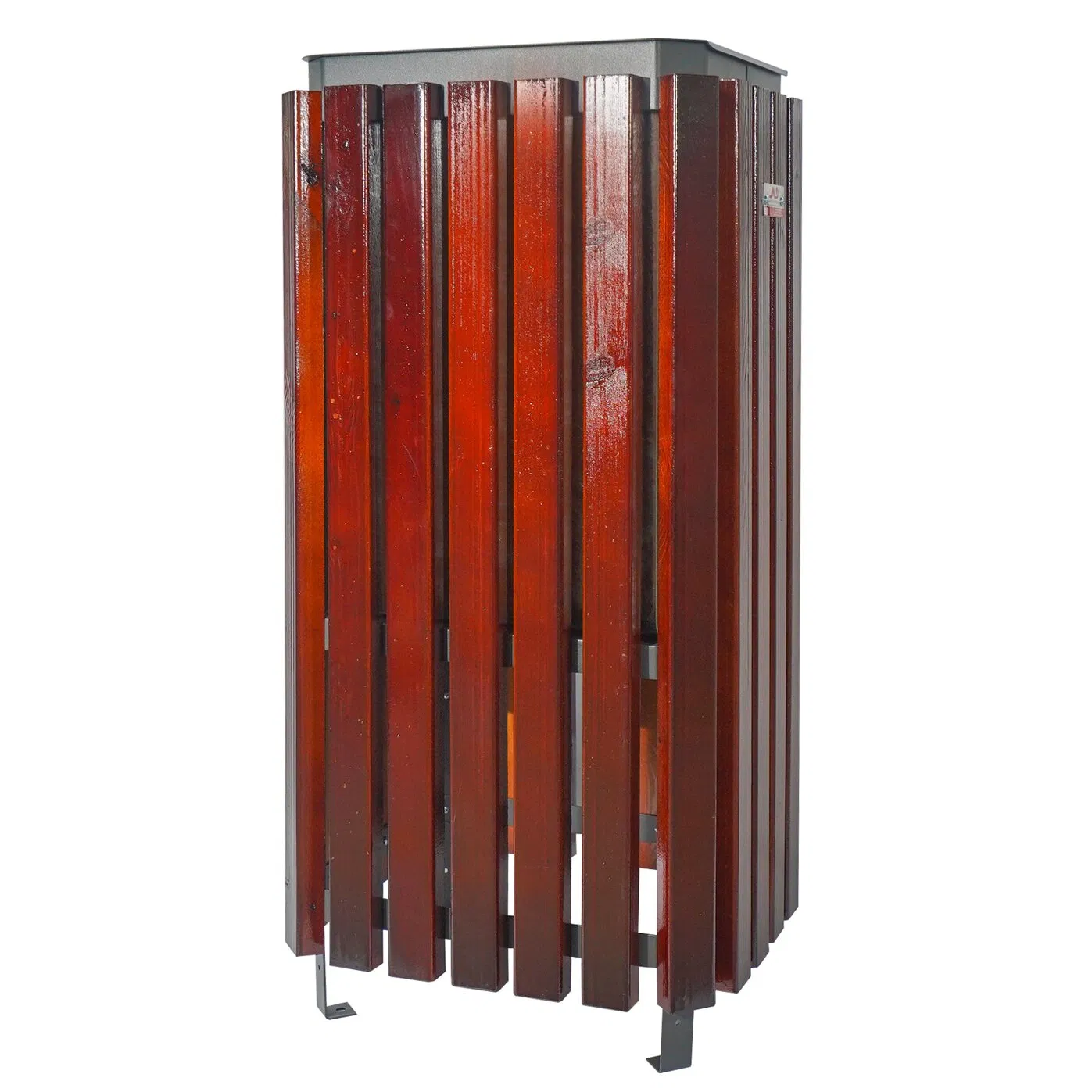 Уличная деревянная урна для мусора с нанесением логотипа