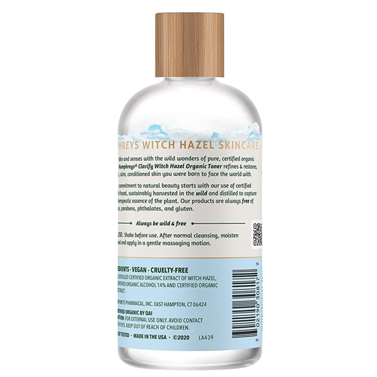 Custom Quality Hydrating Moisturizing Face Skin Witch Hazel Organic Toner