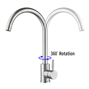 Personalized Luxury Design High Arc Stainless Steel Single Handle Water Tap Flexible Kitchen Faucet for Sale