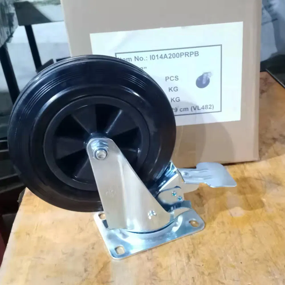 Wbd 150mm 200mm Garbage Bin Rubber Dustbin Wheel