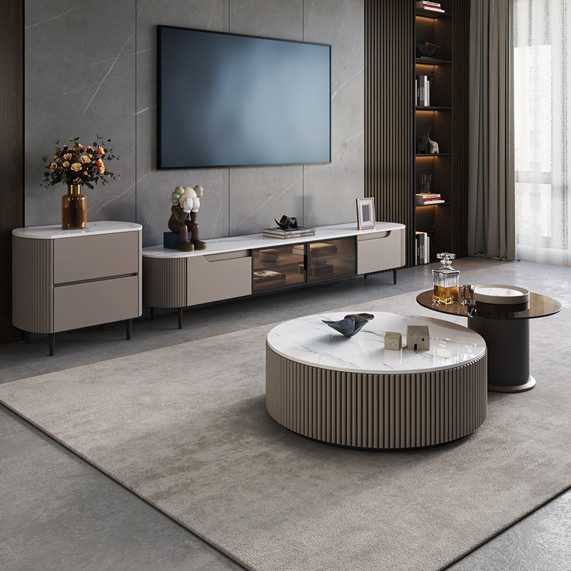 Мебель для гостиной деревянная тумба под ТВ журнальный столик