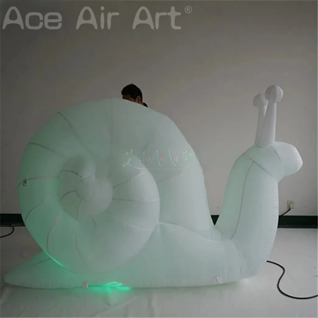 LED Lighting Ground Inflatable Snail Model Inflatable Animal Balloon for Party Event Decoration Large Colorful