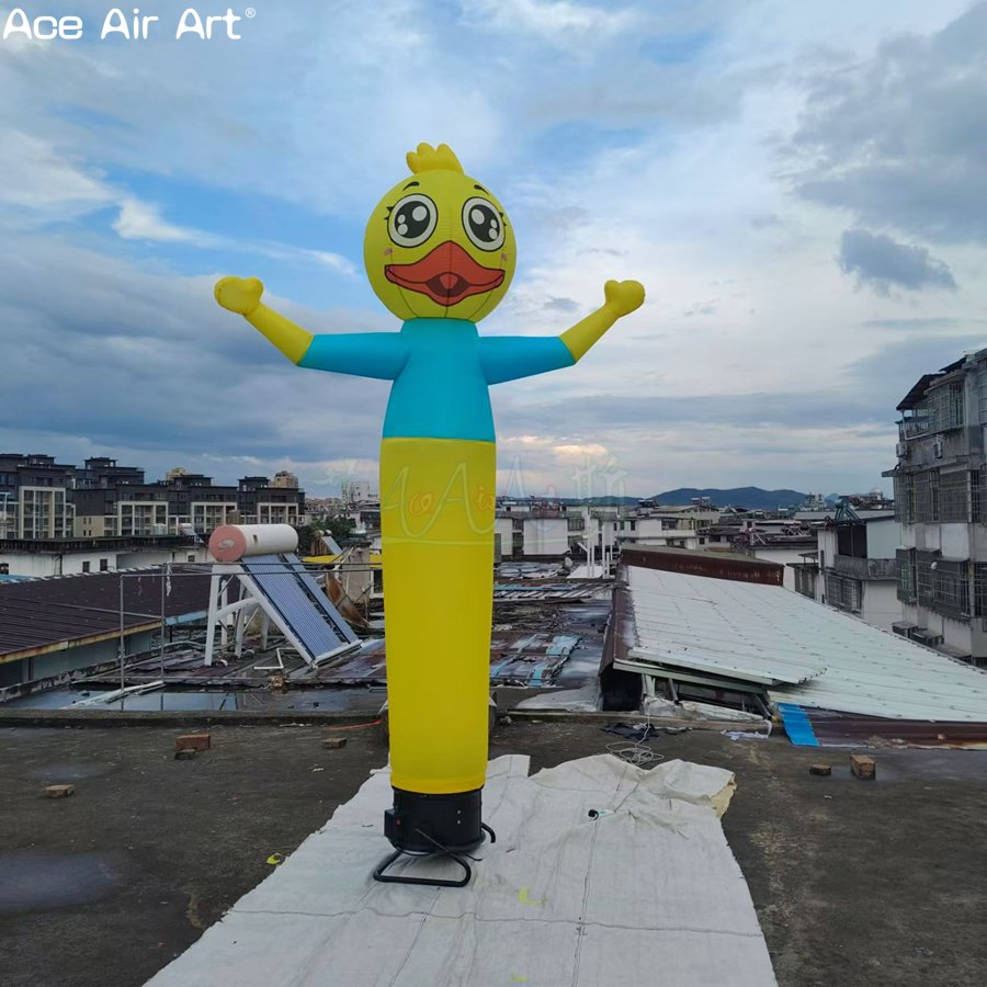 3mh Tall Inflatable Rubber Duck Air Dancer for Water Park Decoration, Attracting Visitors.