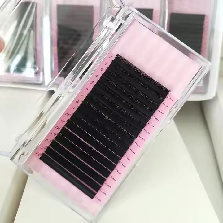 Wholesale New Dark Lash Tray Soft Mega Volume Cashmere Eyelash 0.03 05 07 Private Label 8-25mm Eyelash Extensions