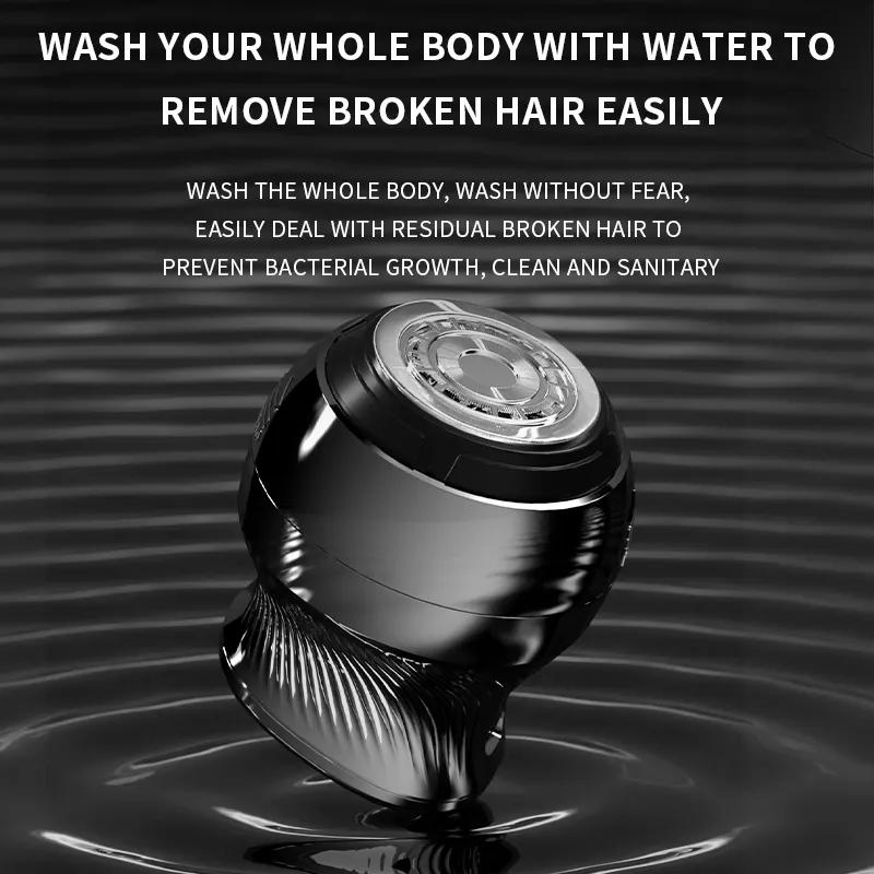 Portable Pocket Beard Bald Head Travel Rotary Razor Head LED Display Waterproof Rechargeable Electric Shaver