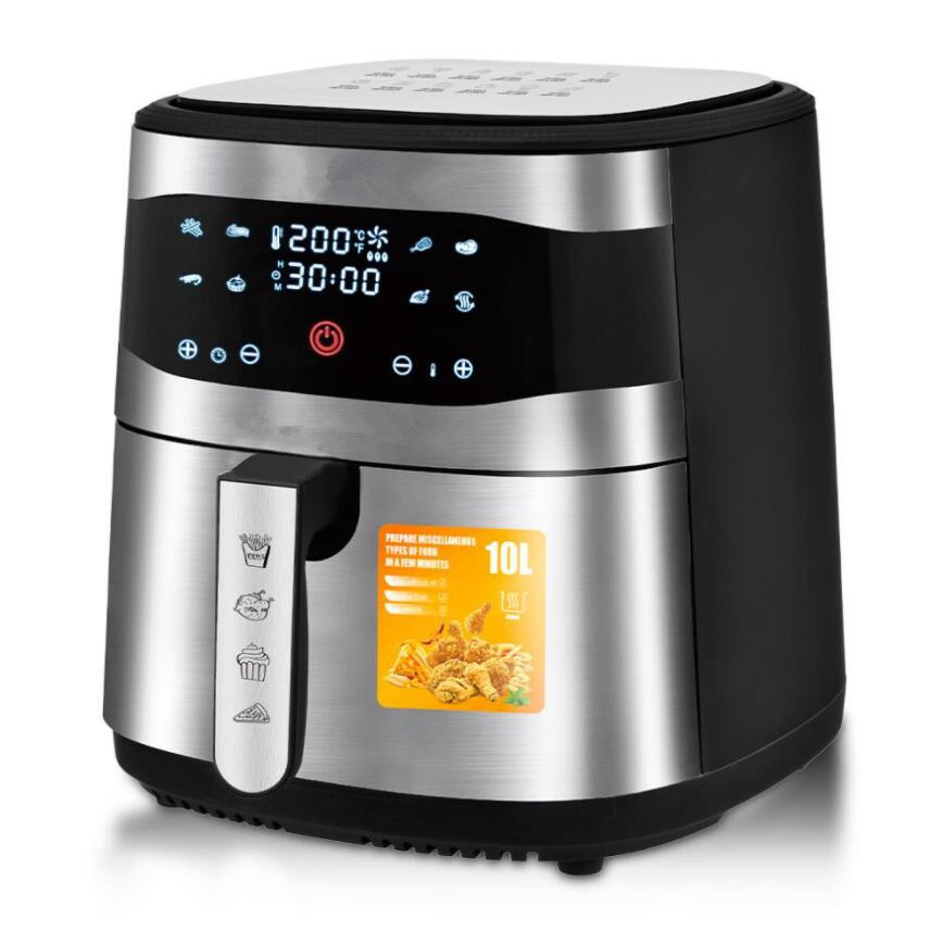 Large-Capacity 10L Multi-Functional Home Visual Smart Touch Screen Air Fryer