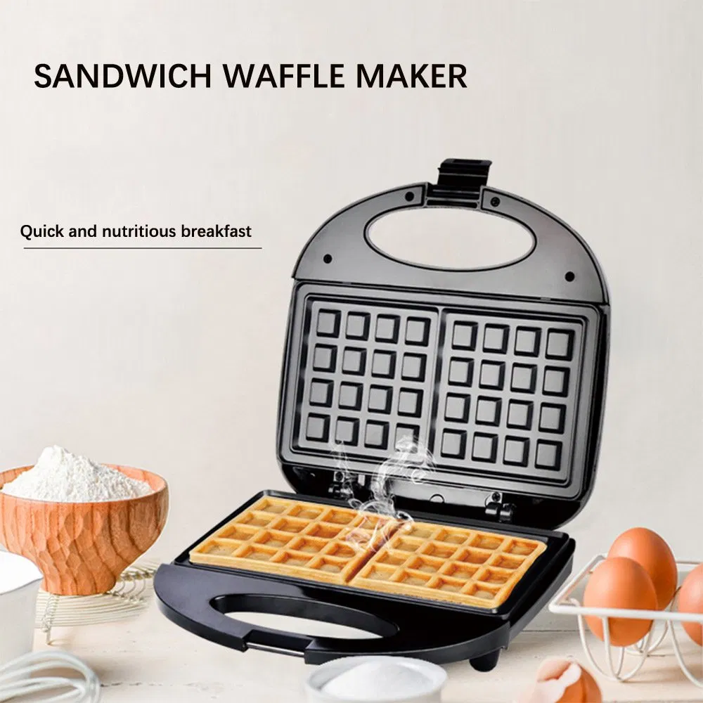Versatile 2-Slice Non-Stick Electric Sandwich & Waffle Maker with Cool-Touch Handle Easy-Clean Household Breakfast Grill