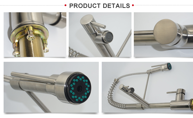 Flexible Grifos PARA Cocina Rose Gold Deck Mounted Hot and Cold Water Pull Down Kitchen Sink Faucet