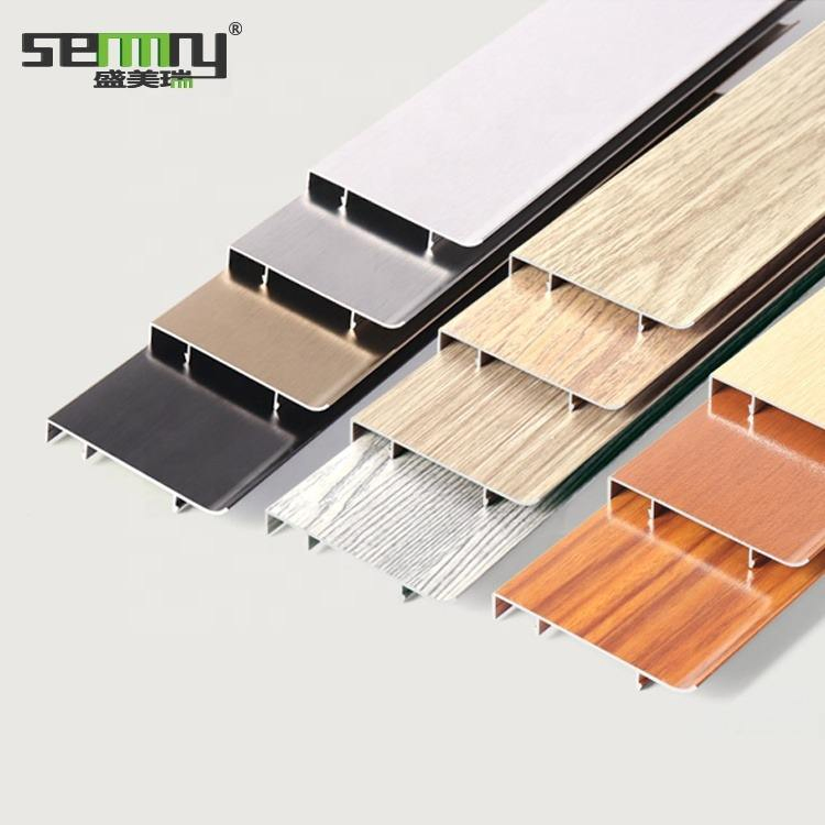 Minimalist Aluminum Alloy Skirting Board Self-Adhesive Buckle Design Ultra-Thin Wooden Floor Cabinet Aluminum Foot Line