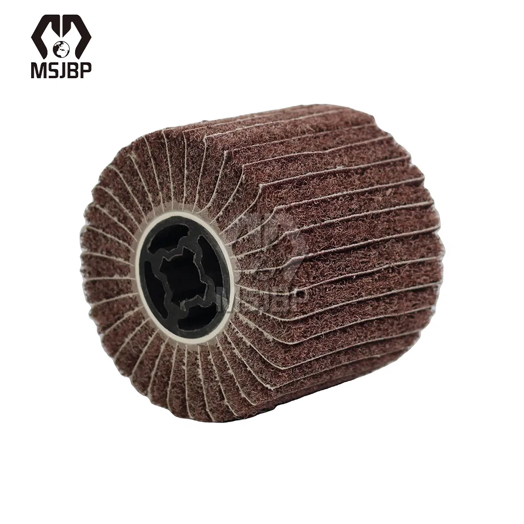 Msjbp Polishing Wheel China Suppliers 300mm 100mm 150mm 200mm Diameter Non Woven Wire Abrasive Drawing Polishing Burnishing Wheel Flap Brush
