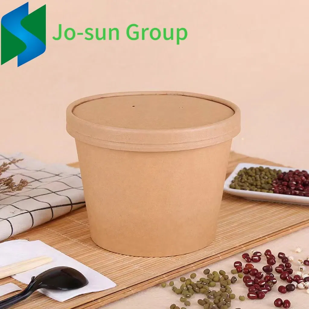 Eco-Friendly Packaging Food Box Takeaway Biodegradable Custom Disposable Paper Salad Bowl Paper Container Kraft Bowl