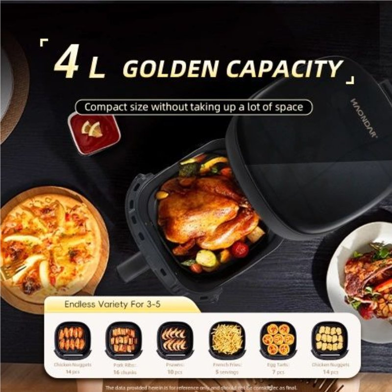 4L Electric Oven Deep Chicken Fryer Machine with Manual Knob Control for Cooking Food Processor