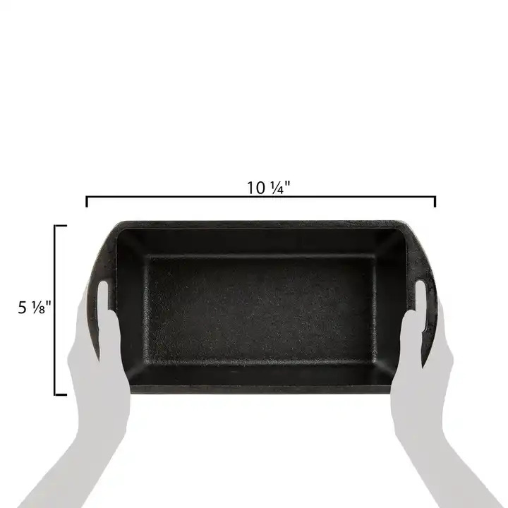 Pre Seasoned Rectangular Loaf Tin Bread Pot Bread Baking Mold Cast Iron Baking Tray with Lid