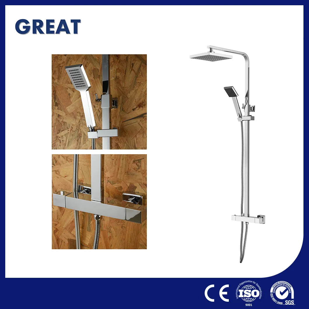 Great Bathroom Shower Faucet OEM Customized Shower Panel Tower China Gl78002sk Thermostatic Shower Kit Set Surface-Mounted Shower Column Manufacturing