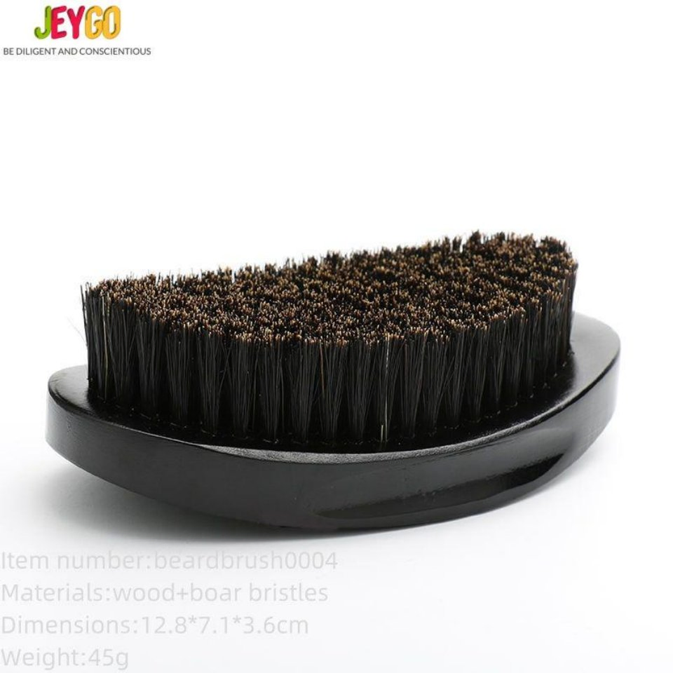 Custom Wholesale Wooden Boar Bristle Men's Facial Care Beard Brush