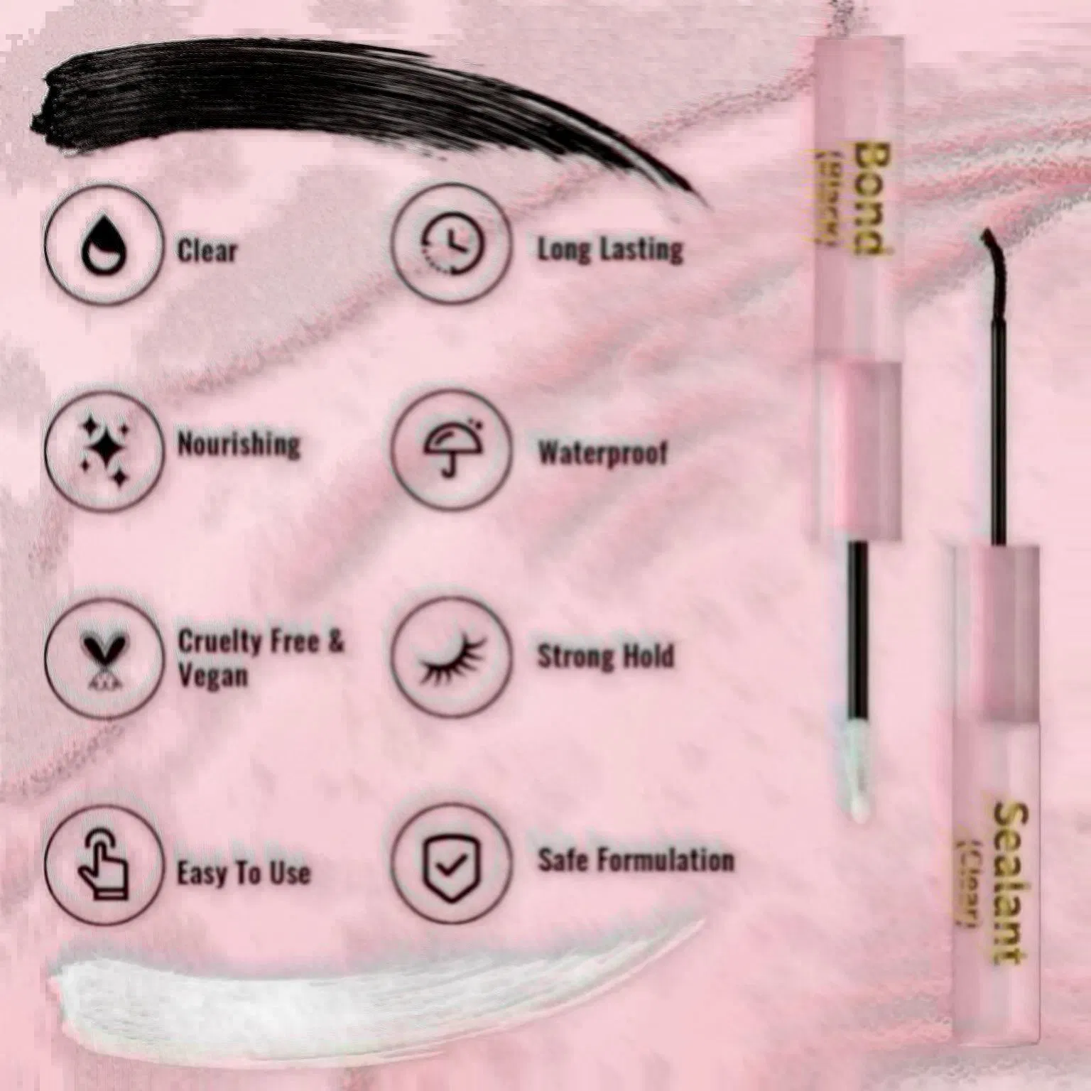 Long-Lasting Eyelash Adhesive with Clear Seal for Extensions