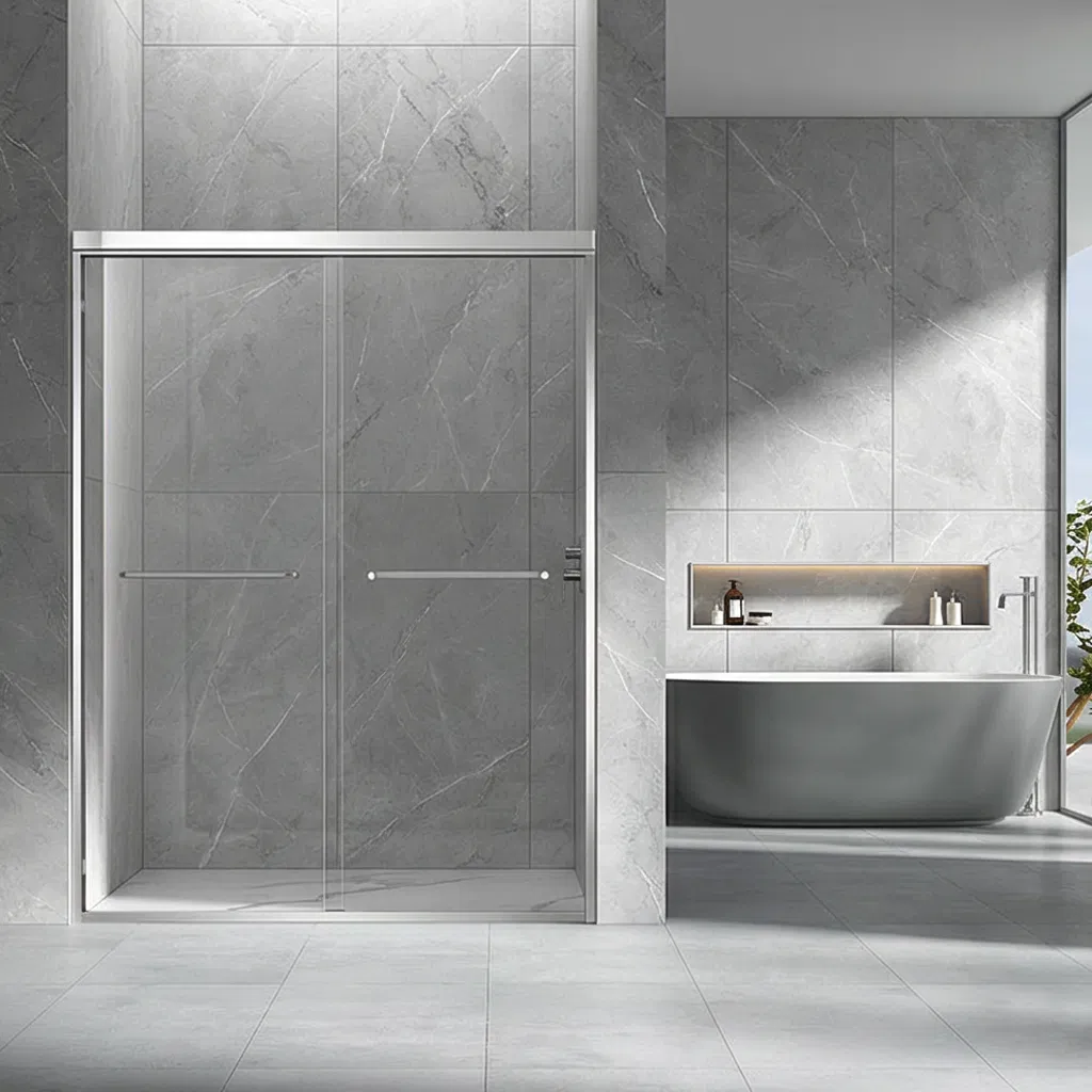 Durable 6mm by Pass Shower Door with Easy Cleaning Design