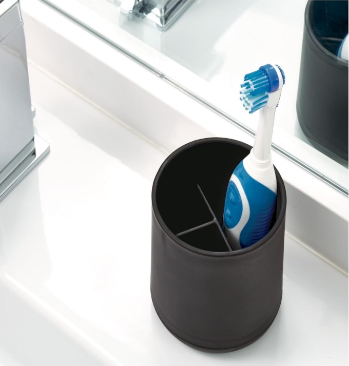 Toothbrush Holder for Normal Toothbrushes, Spin Brushes, and Toothpaste