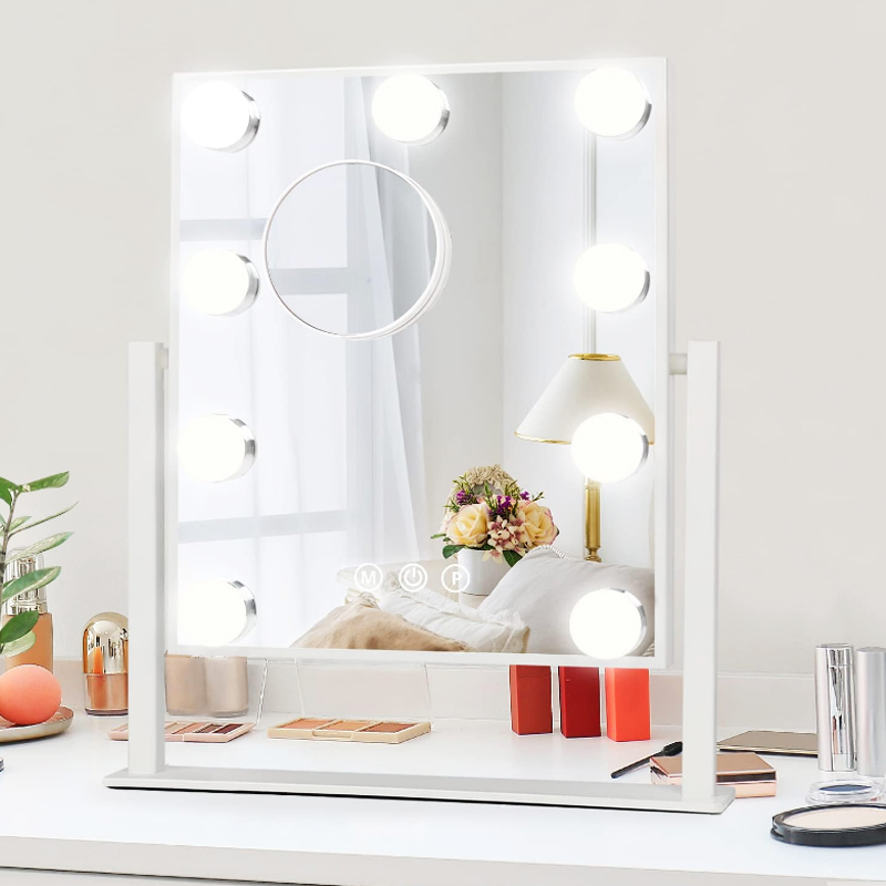 Vanity Lights Hollywood Lighted Makeup Mirror with Dimmable LED Bulbs 3 Colors