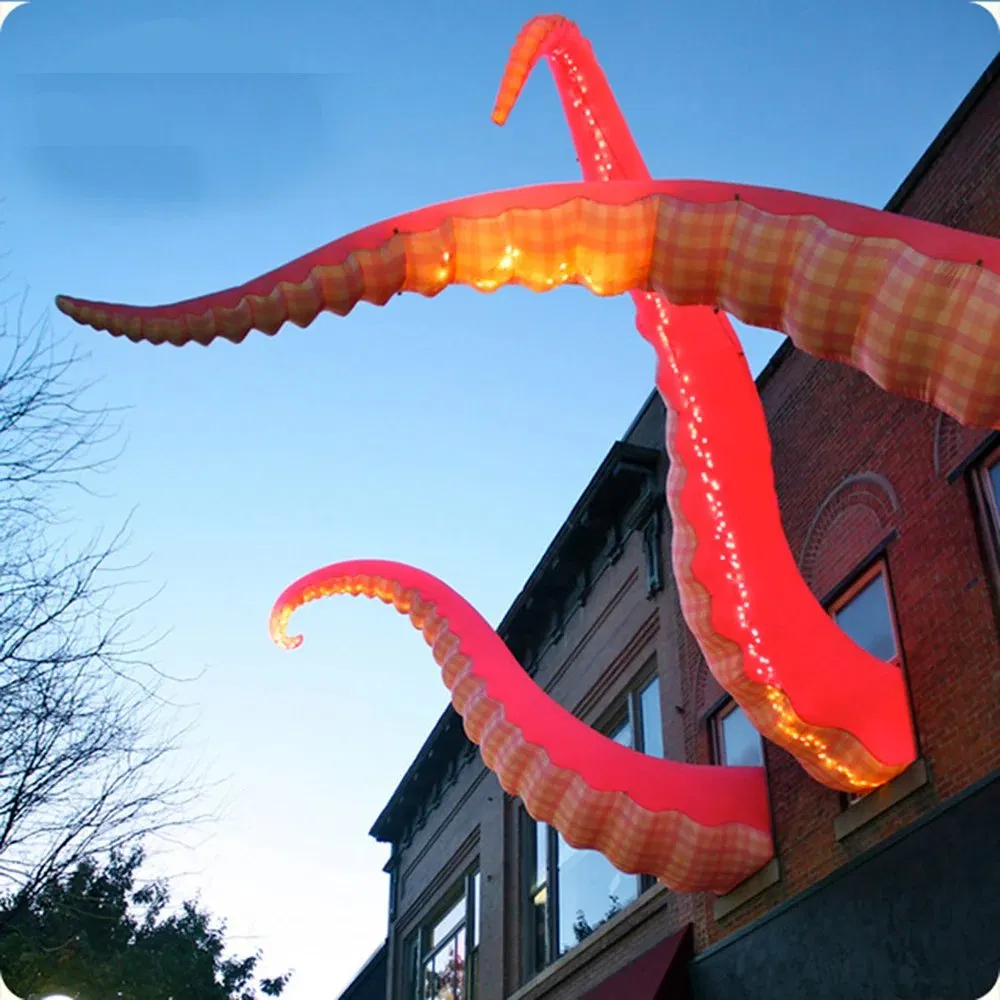 Inflatable Octopus Tentacle 3-7 Meters High Squid Tube Tentacles Ocean Toy Building Decorative Prop with Blower