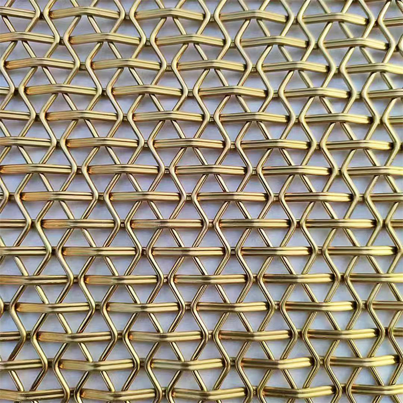 Brass Coated Artistic Mesh for Luxury Space Decoration