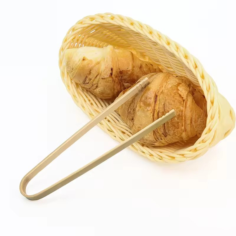 Reusable Straight Wooden Tongs Bamboo Curved Sweet Tongs Kitchen Bamboo Kitchen Accessories Bamboo Tongs Clip for Bread
