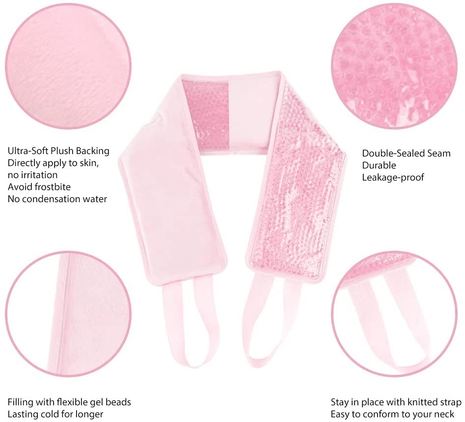 Reusable Neck Cold Pack with Soft Plush Backing for Neck Pain Relief