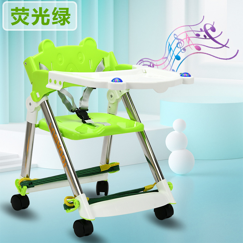 Portable Foldable Baby Chair with Adjustable Safety Belt for Kids Dining Feeding