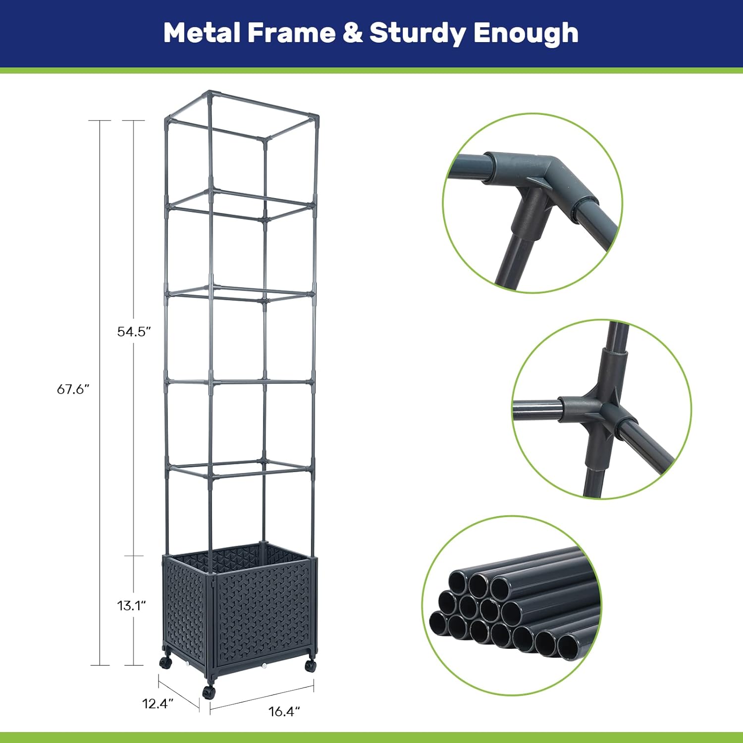 Домик садовый балконный передвижной с решеткой колесами