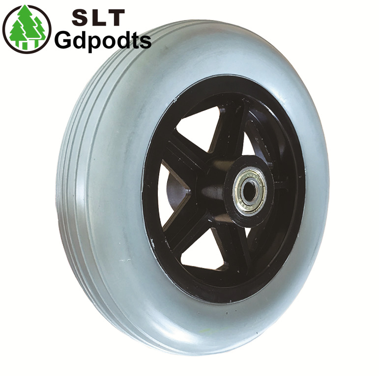 6X1.5 6 Inch PU Foam Wheel with PP Plastic Rim Wheelchair Wheels