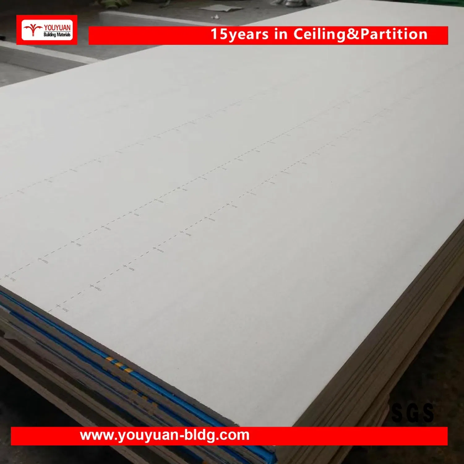 Youyuan Brand Drywall with 9mm 9.5mm 12mm 12.5mm Drywall Sheetrock