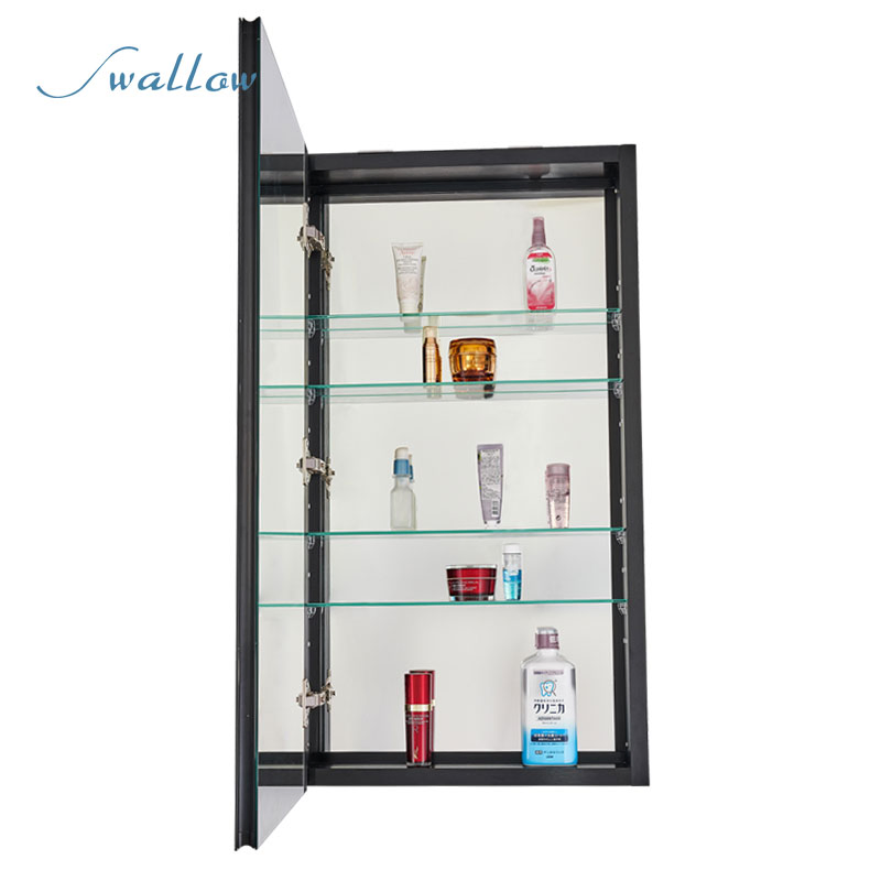 Framed Aluminum Surface-Mount 1-Door Bathroom Medicine Cabinet