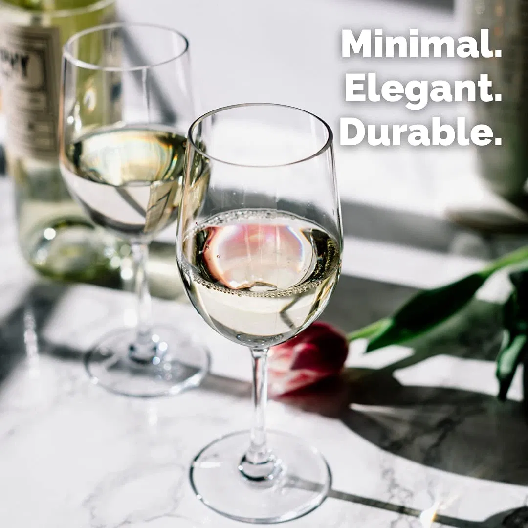 12 Ounce Amazon Unbreakable Clear Plastic Wine Glass with Stem for Bowmore Braw Scot Brora Bruichladdich