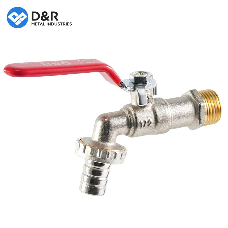 D&R High Quality All Customized Valve Supplier Zinc Alloy Garden Bibcock Water Faucet 3/4" T Handle 1/2 Inch Tap Brass Bibcock