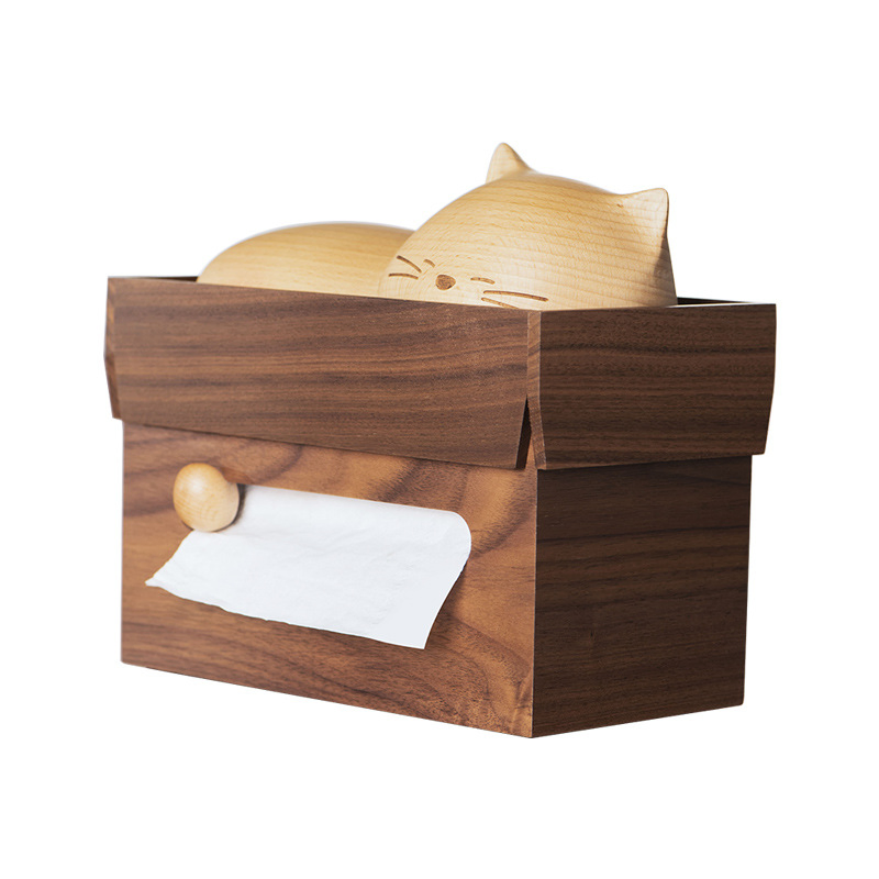 Sleeping Cat Tissue Box/Cartoon Wooden Tissue Holder