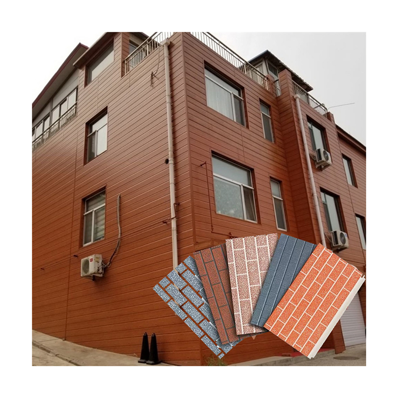 Siding Facade Shockproof 16 mm Exterior Metal Carved Polyurethane Foam Sandwich Wall Panel / Moisture-Proof Carved Panel